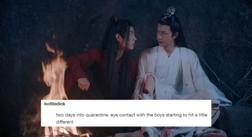 softcannoli:WangXian + tumblr text postswas seized by a sudden urge to Create Content. unfortunately