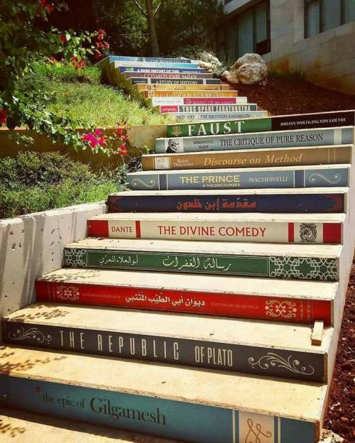 misfitwashere: ancientorigins: Stairway of Books at Balamand University, Lebanon Stairway 