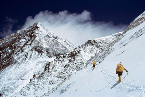 Escalando las montañas del Monte Everest, Nepal.