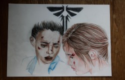hopeless-wanderer-life:  Found this quick sketch of Ellie and Riley I did a year ago ( this scene broke my heart) 