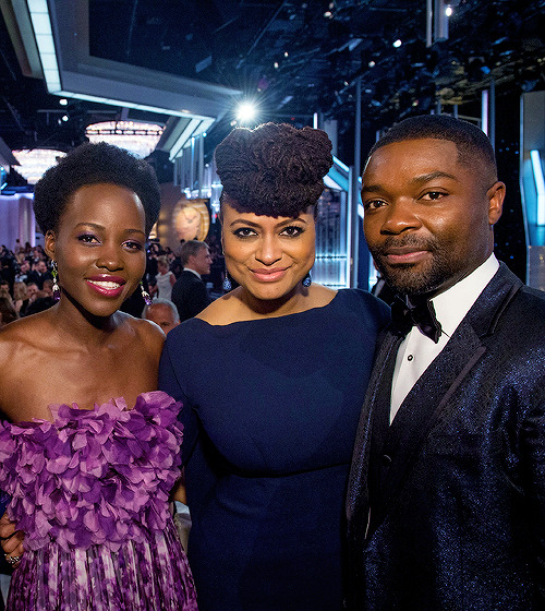 delevingned-deactivated20151023:Lupita Nyong’o, Ava DuVernay and David Oyelowo at the 72nd Annual Go