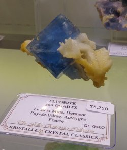 mineralists:  Bright blue Fluorite on Drusy QuartzLe Beix Mine, France
