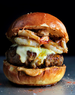 thekitchenfrontier:  Mexican Chorizo Garlic Shrimp Burger | Lady And Pups 