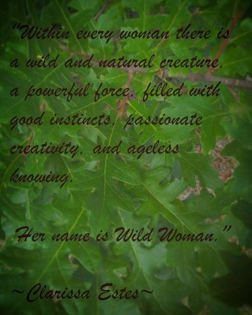 “Within every woman there is a wild and natural creature, a powerful force, filled with good instinc