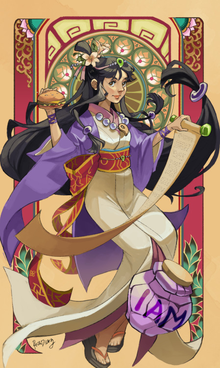 ricadiazarts:Excited to finally reveal my full piece for @/aatarot (twitter)! i was assigned to draw our best girl Maya for the High Priestess card.
