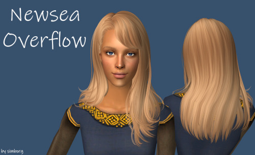 Lots of retextured hairs today;Newsea Overflow   Polycount: ~8900, cf-efCazy Sandy   Polycount: ~180