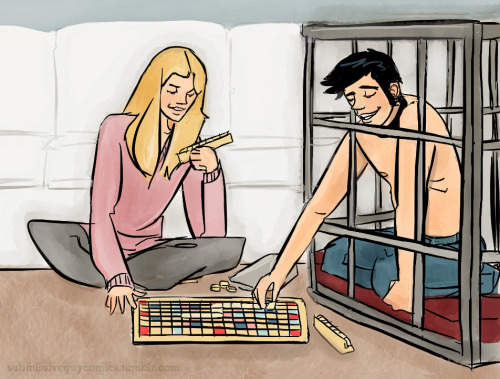 submissiveguycomics:  Tailored for BeyondtheValleyoftheFemdoms and all the Scrabble lovers out there. :>