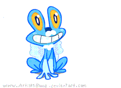 artistsblood:  Last one Froakie, Animated all the starters. These were all such good practice, I really like how this one came out in the end. I think it may be my favorite.  Took me around 7 hours, 45 frames, 11 fps.  