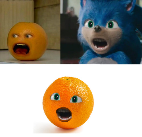 first at all, why the sonic’s face is look like “the annoying orange” in this