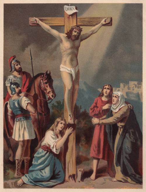 The Crucifixion of Jesus chromolithograph (1886). 