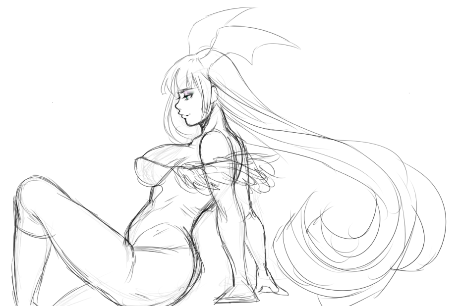 My motivation and inspiration is back, I have forever doodled Morrigan but kept her