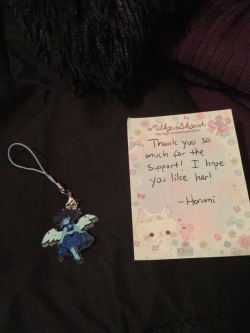 actualcannibaljakeenglish:  @princessharumi my charm came today!! this was lovely to come home to after a hard day of work thank you so much!!   yeeeeee everyone is getting their charms im so happy thank you for the lovely words &lt;3charms available