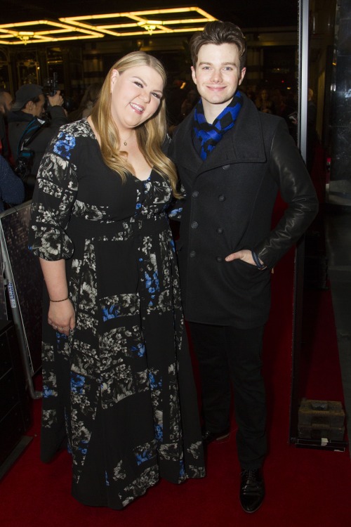 chriscolfernews: Chris Colfer and Ashley Fink attend the Dreamgirls Press Night on Decembe