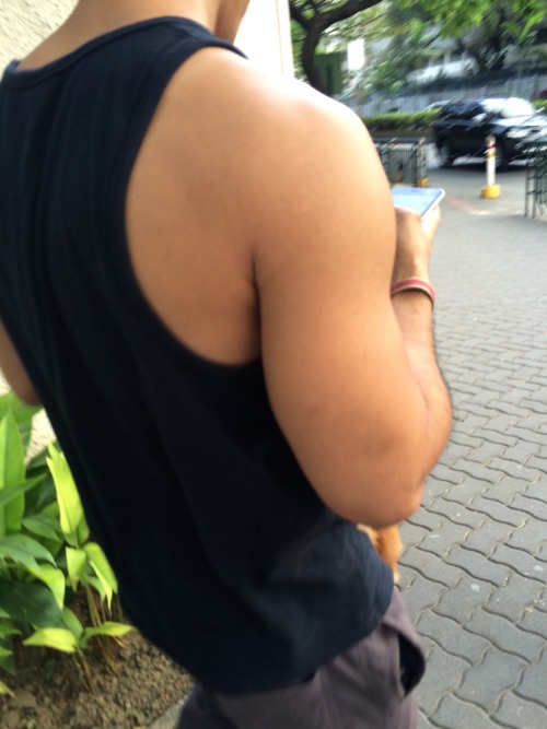 Hot guy walking his dog bro