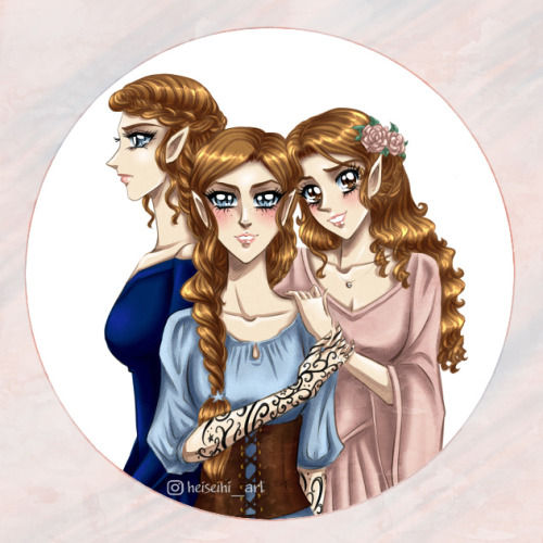 ❤️ Archeron sisters: Nesta, Feyre and Elain from ACOTAR series by Sarah J. Maas⭐️ ^_^ 