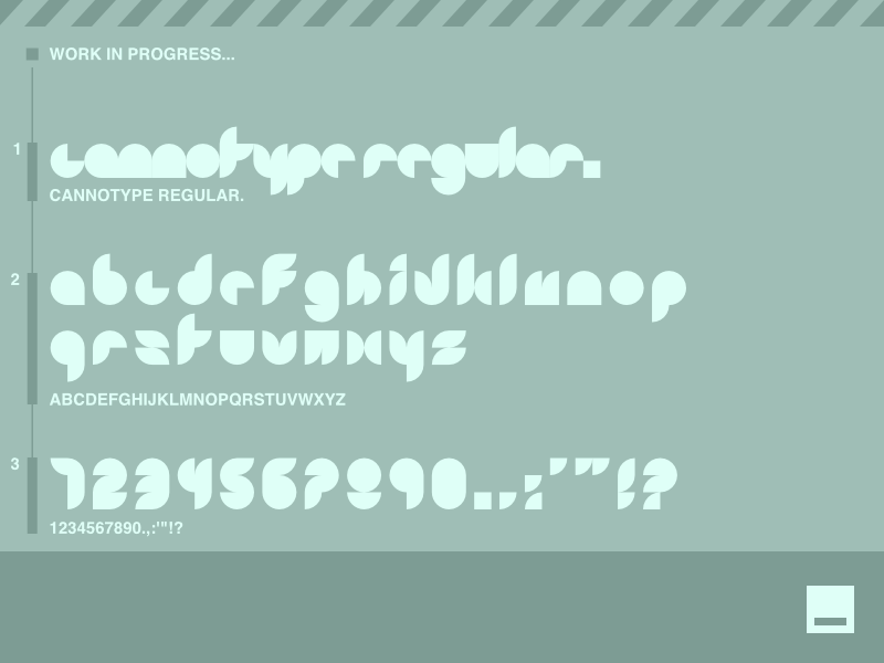 cannotype, a geometric typeface from underscore. work in progress.