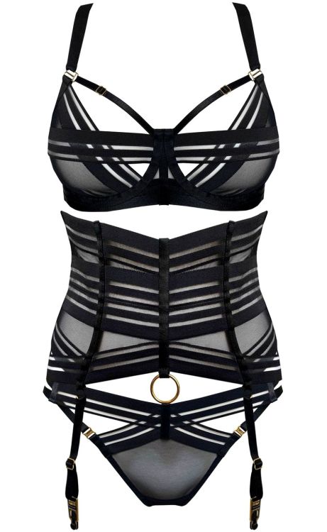 Bordelle | Otto Revived • balconette bra + cincher + thong