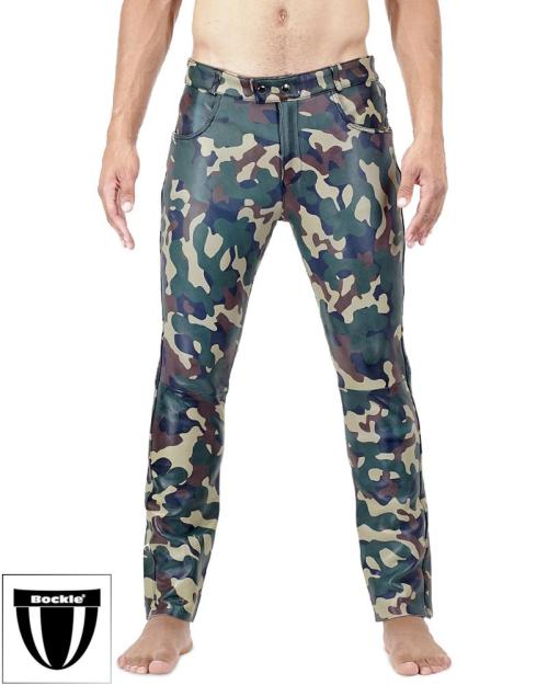 Bockle® Camouflage Aniline Leather Lederhose Lederjeans BOCKLED