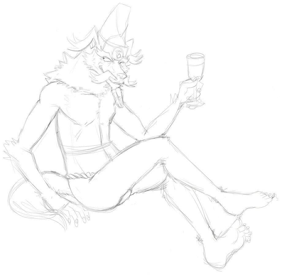 Sketch of Bruno Dondurma (from Solatorobo) in fundoshi. :)He’s my favorite character