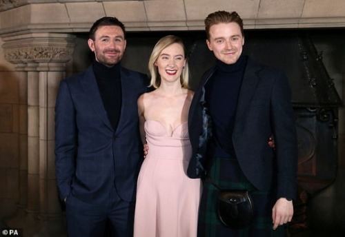  Jack Lowden, Saoirse Ronan and James McArdle at the Mary Queen Of Scots Edinburgh premiere, 14/01 