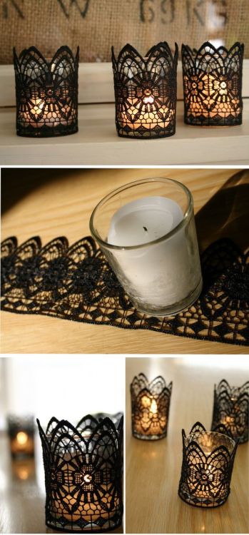 DIY: Lace Candles