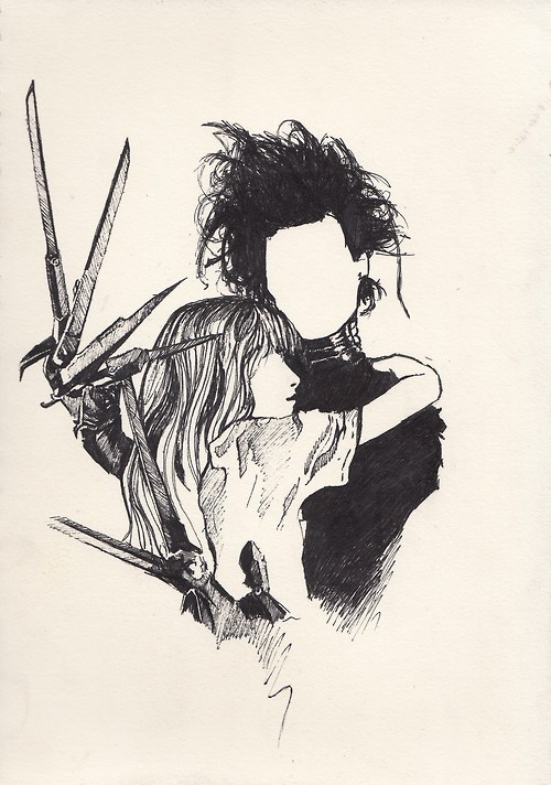 1000drawings:  Edward and Kim by Gothvm 