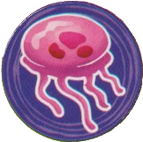 purple sticker of a pink jellyfish.