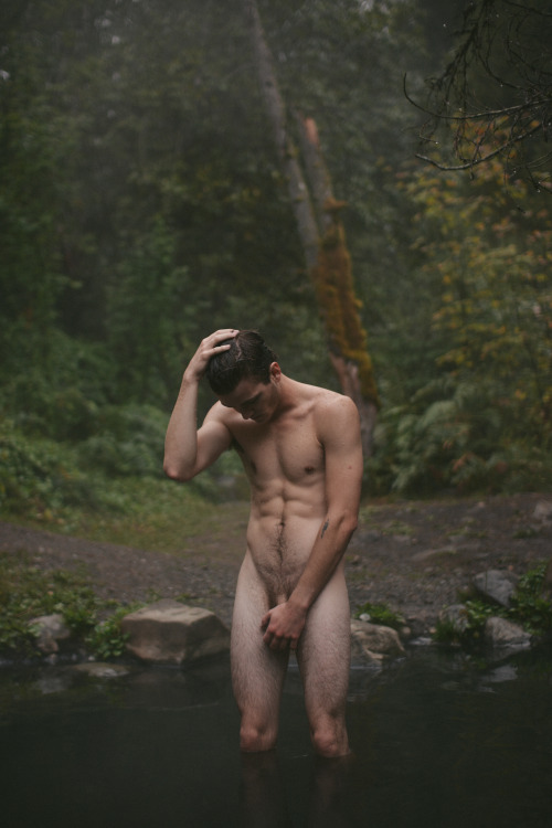 bunnyjennyphotos: Drew in the natural hot springs we found during a hike in Washington.