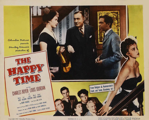 howardhawkshollywoodannex:original lobby cards for The Happy Time (1952) with Charles Boyer, Louis J