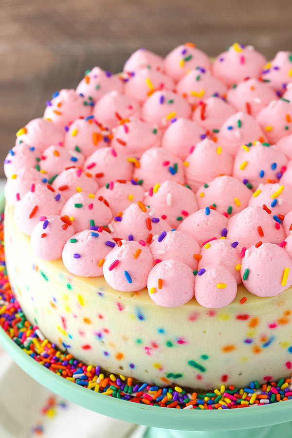 foodffs:  FUNFETTI CHEESECAKE WITH CAKE BOTTOMFollow for recipesGet your FoodFfs