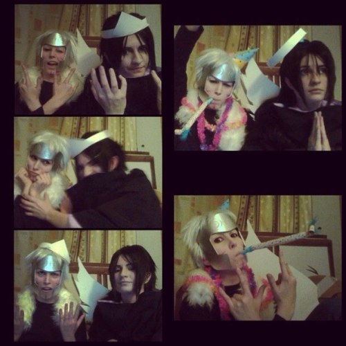 Just fooling around with my friend)  Me - Izuna My friend - Tobirama (<3)    fausto-the-endless