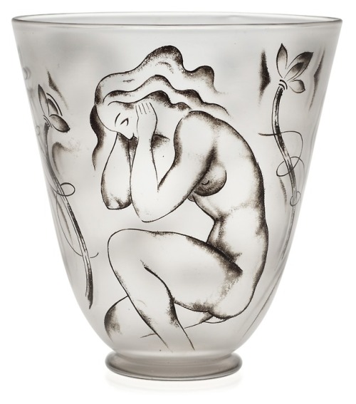 painted vase by Vicke Lindstrand (Swedish, 1904-1983)