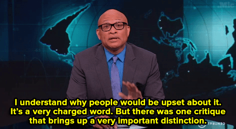 big-sugar: nightlyshow:  micdotcom:  Larry Wilmore didn’t waste time in addressing his critics for the comedian’s remarks at the White House Correspondents Dinner Saturday. At the end of the above segment, he offers Piers Morgan (and all white people,