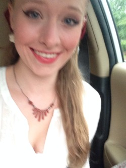 Blurry car selfie on the way home from the vacation bible school performance because I&rsquo;m SO PROUD of my campers and they&rsquo;re lovely singing [: