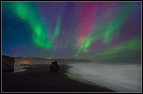 Vík and its black sand beach Reynisdrangar and the roaring north Atlantic ocean by Виктория Роготнев