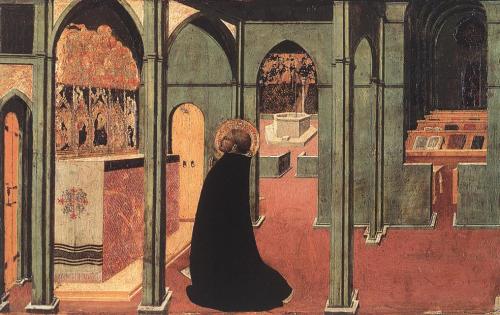 St. Thomas Inspired by the Dove of the Holy Ghost, Il Sassetta (Stefano di Giovanni), 1423