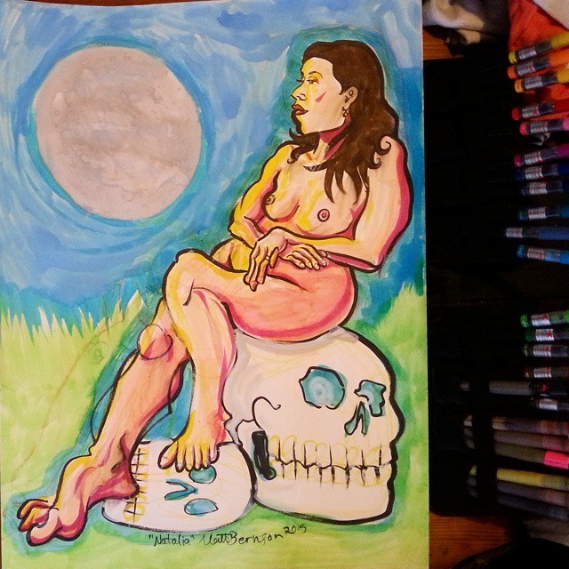 Put some color into a sheet of life drawing from a while back. Thanks Natalia.  #mattbernson
