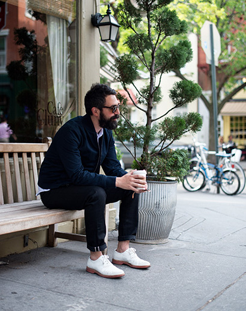 willhuntgoods:  Red Soles Sticking to The Asphalt – White Bucks for Summer   
