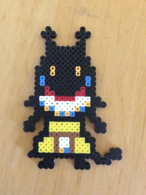 technocatmagic:I made a perler bead Mafdet!! Bast is next but I need to pick up some more black bead