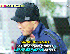 catforte:  When they heard an entrance announcement of Choo Sung-hoon. 