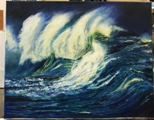 Storm - water mixable oil on canvas