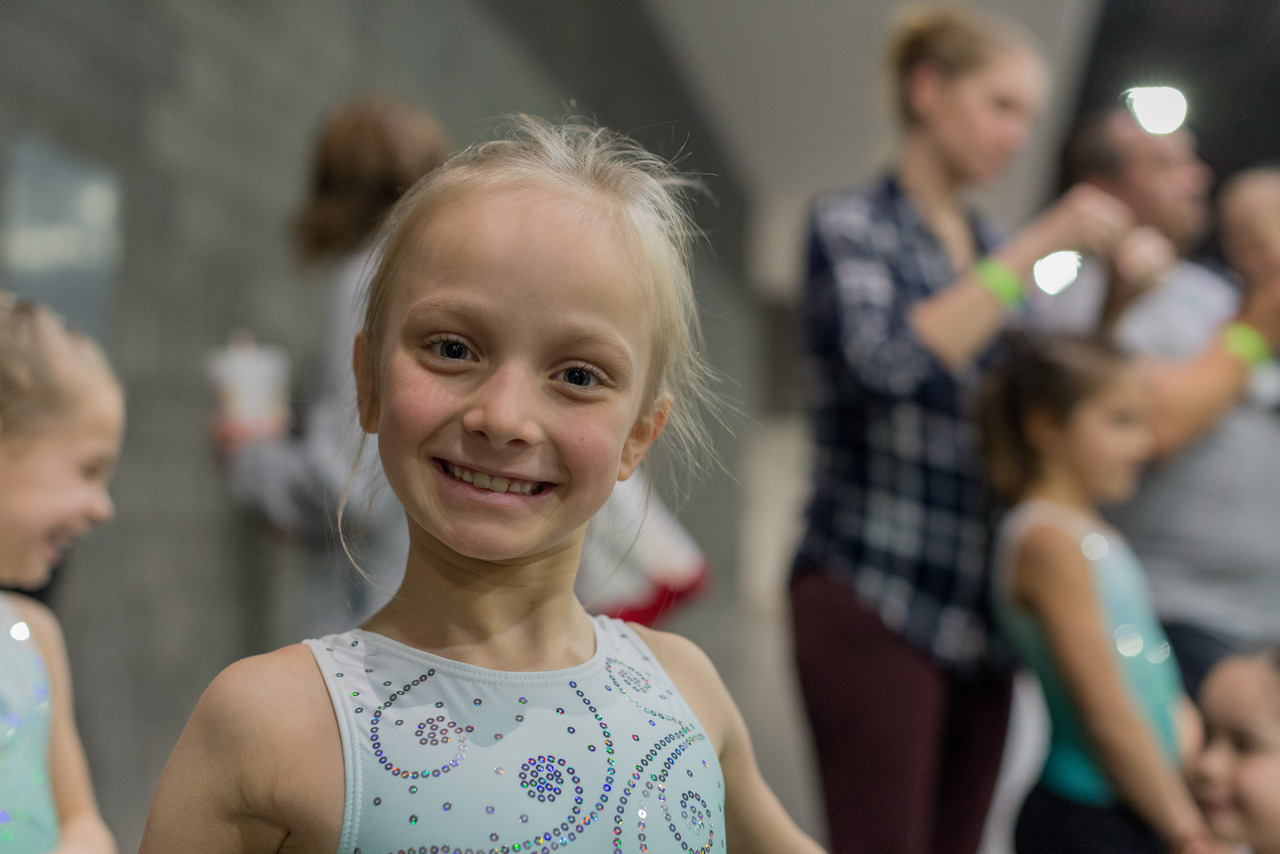Hollands and Coles — Farrah’s first gymnastics meet in ATL.