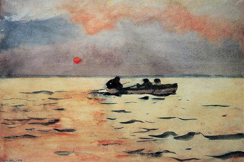 nobrashfestivity:Winslow Homer, Rowing Home