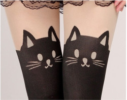 nymphetfashion:  🐱Cat Face Tights 🎀Cute