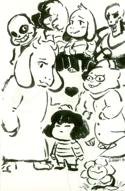 gracekraft:  Some Undertale brush pen doodles