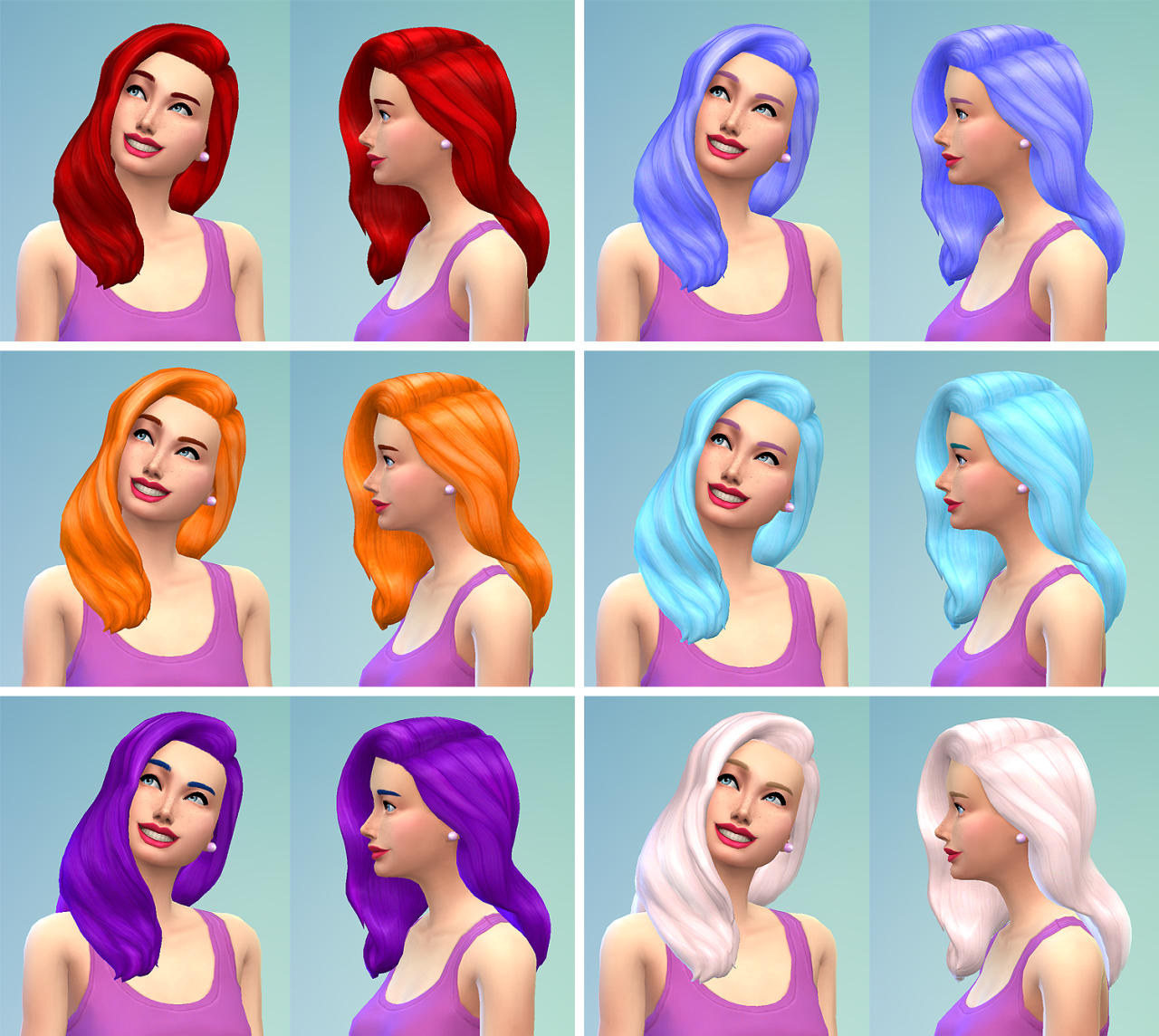 New Hair Color Alert Purple Hair Cc For Sims 4 — Snootysims