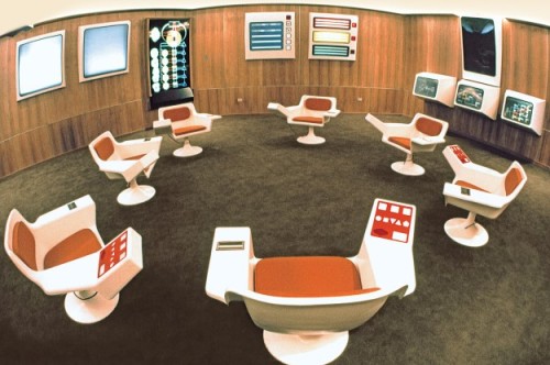 wolfliving: *The Stafford Beer “Cybersyn” control room for the Chilean socialist ec