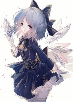 Ice fairy Cirno (チルノ): Touhou Project anime draw [Artist: Hito komoru]