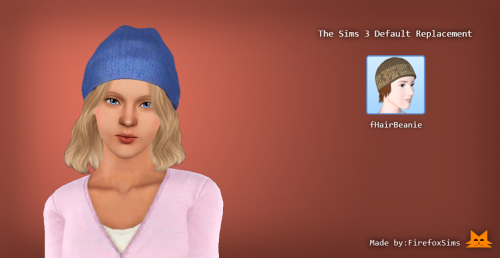  Sims 3 Default Replacement HairfHairBeanieReplaced with my mashup of Anto - Ally and Nightcrawler -