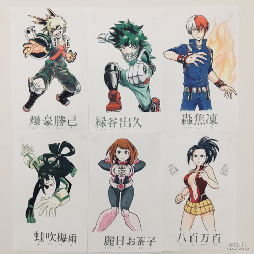 Tried out traditional art this time with some fav characters from class 1-A ♡ mostly used official a